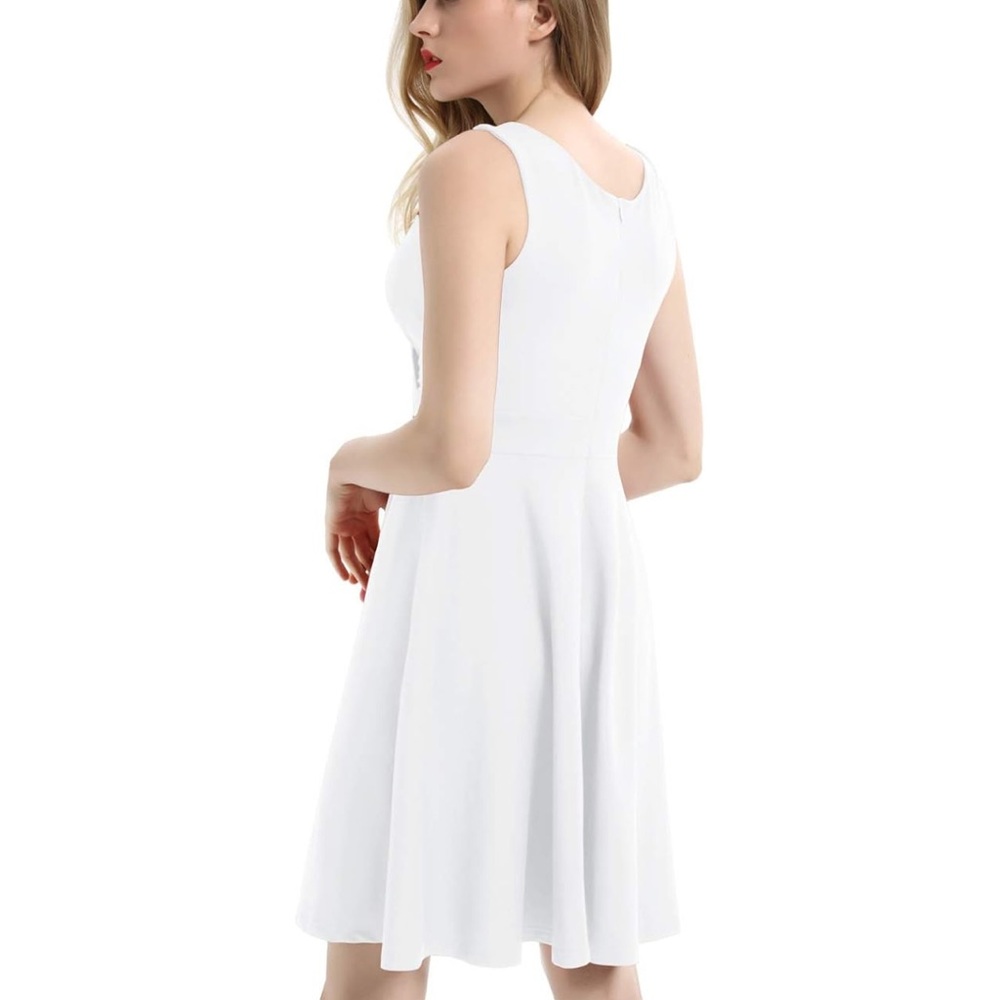 Grace Karin White Sleeveless Knee Length Dress - Picture 2 of 9
